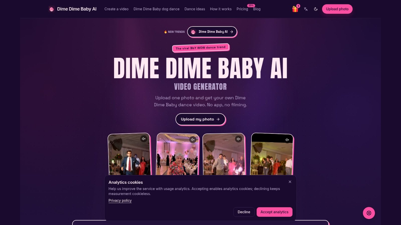 Dime Dime Baby AI Video Generator — Photo to Dance preview
