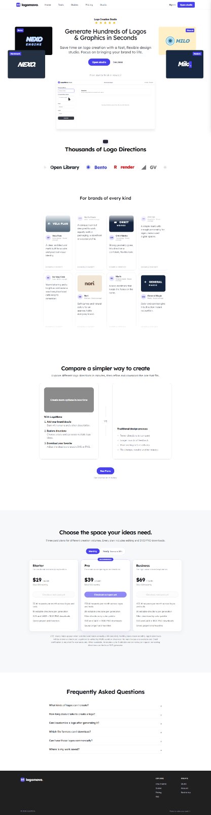 LogoMovo — Generate logos in minutes preview