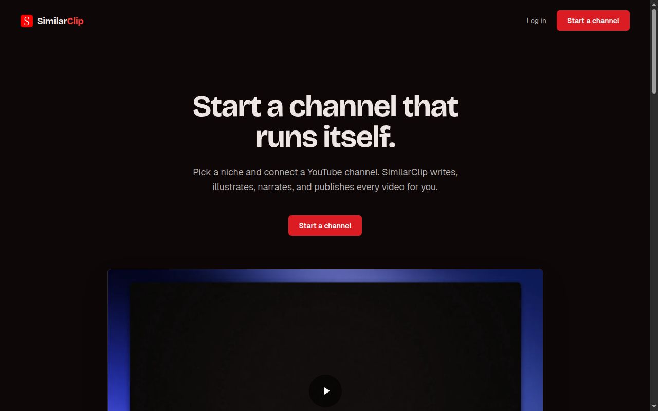 SimilarClip | Launch a YouTube channel that runs itself preview