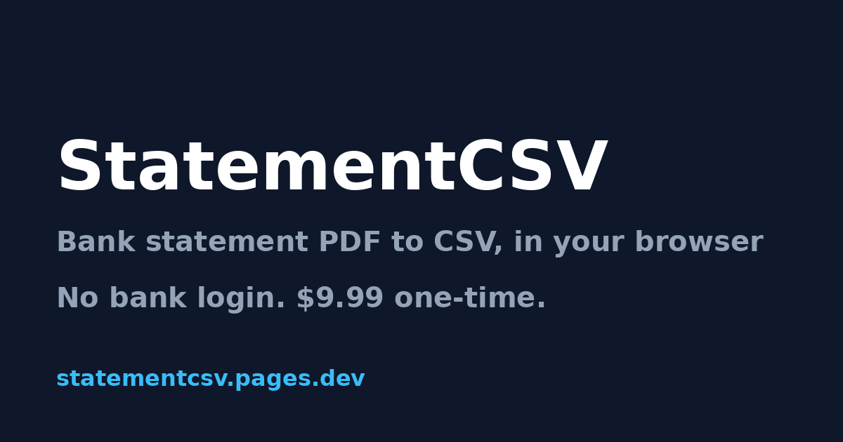 StatementCSV: bank statement PDF to CSV preview