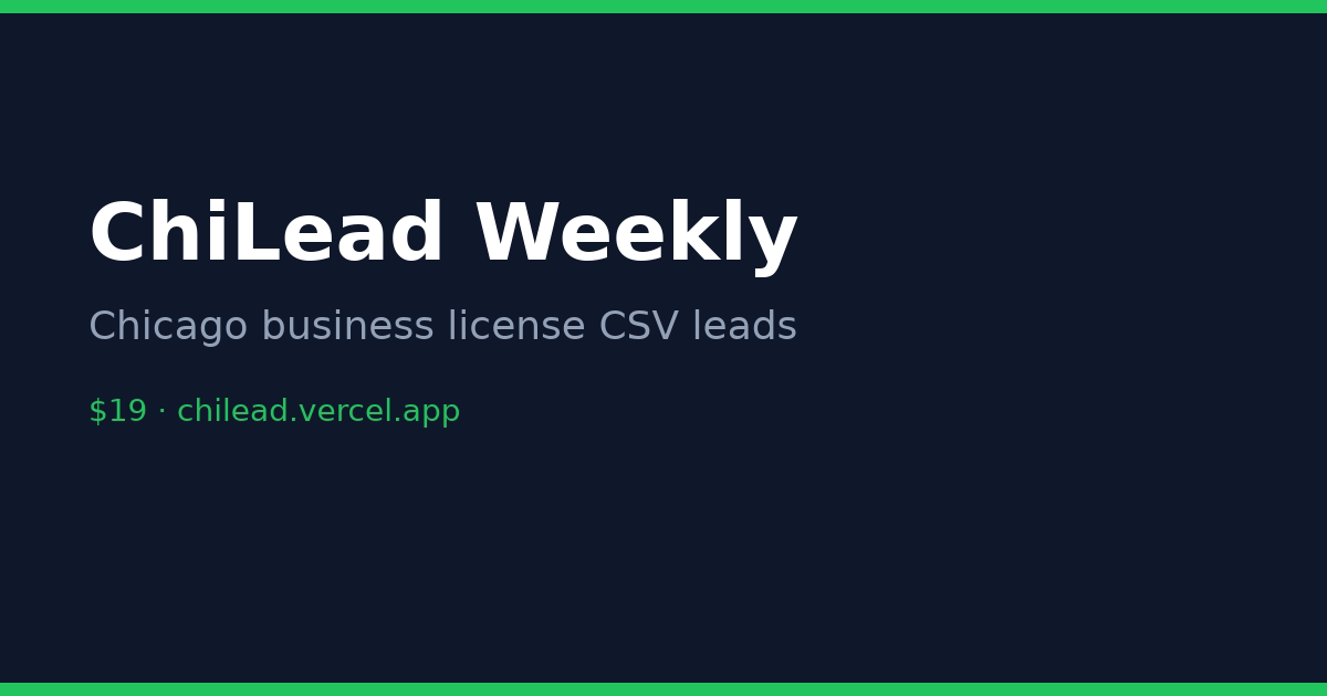 ChiLead | New Chicago Business License Leads (CSV) preview