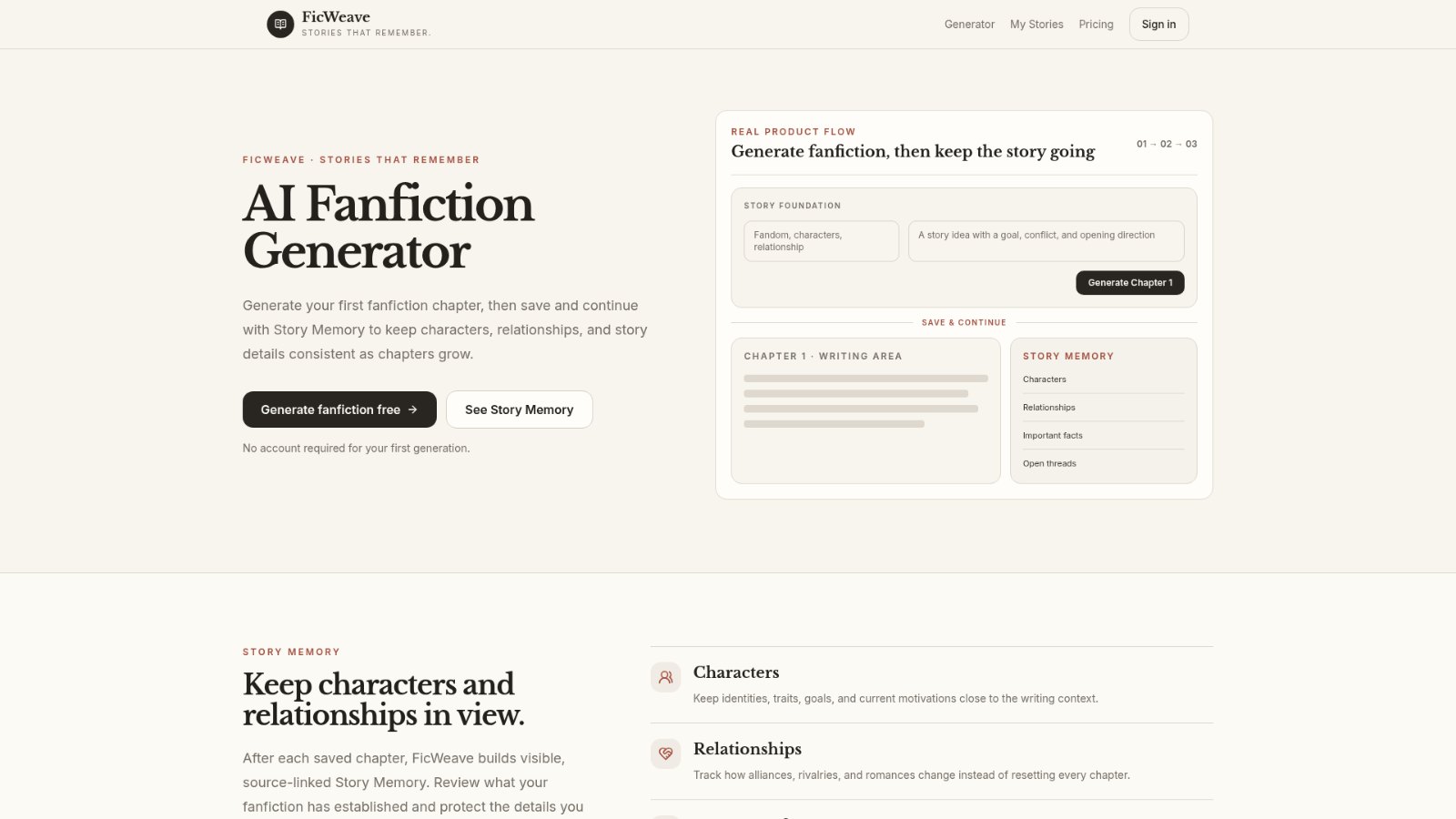 AI Fanfiction Generator with Story Memory preview