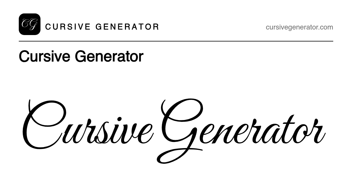 Cursive Generator – Copy & Paste Text or Download Fonts preview