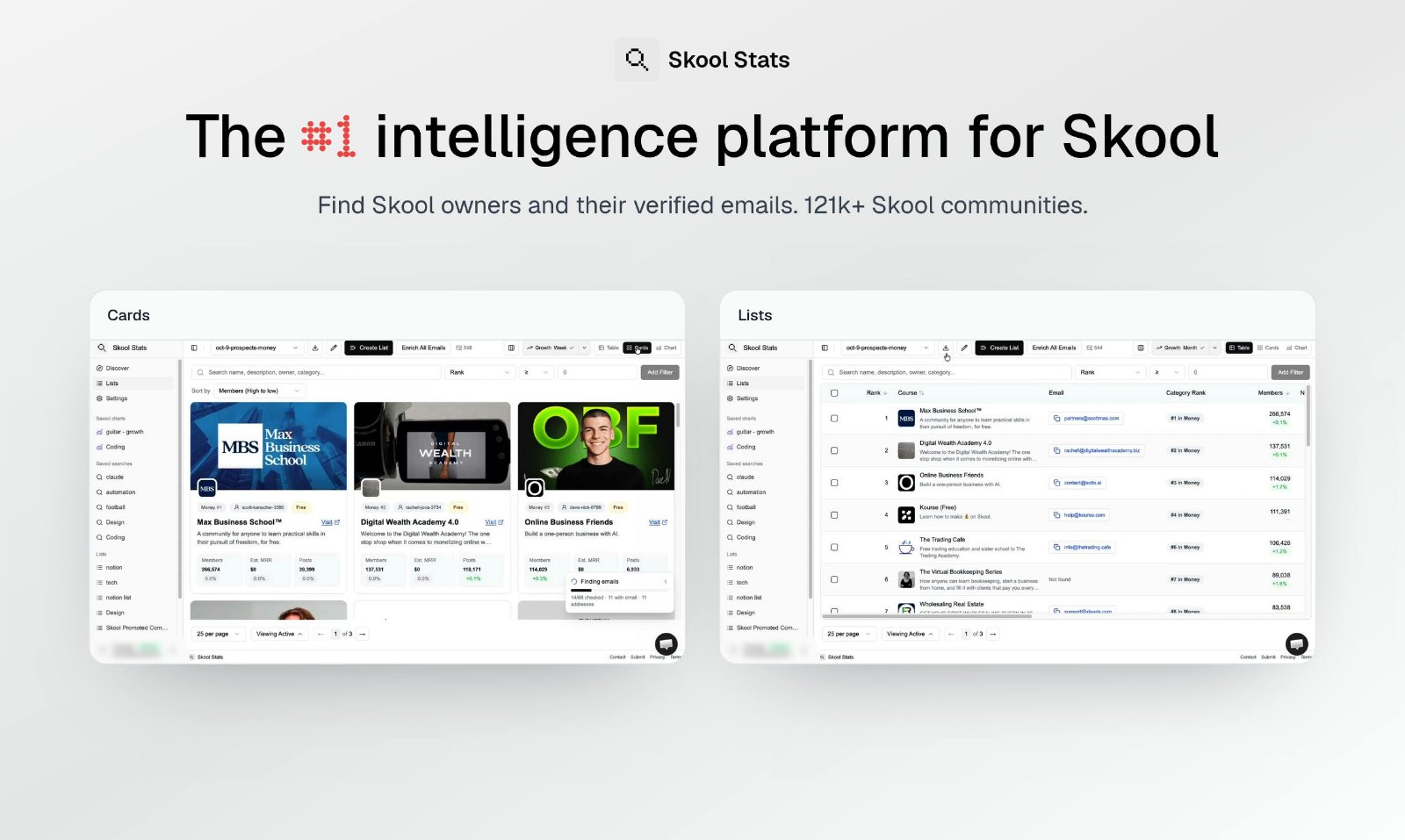 The #1 intelligence platform for Skool preview
