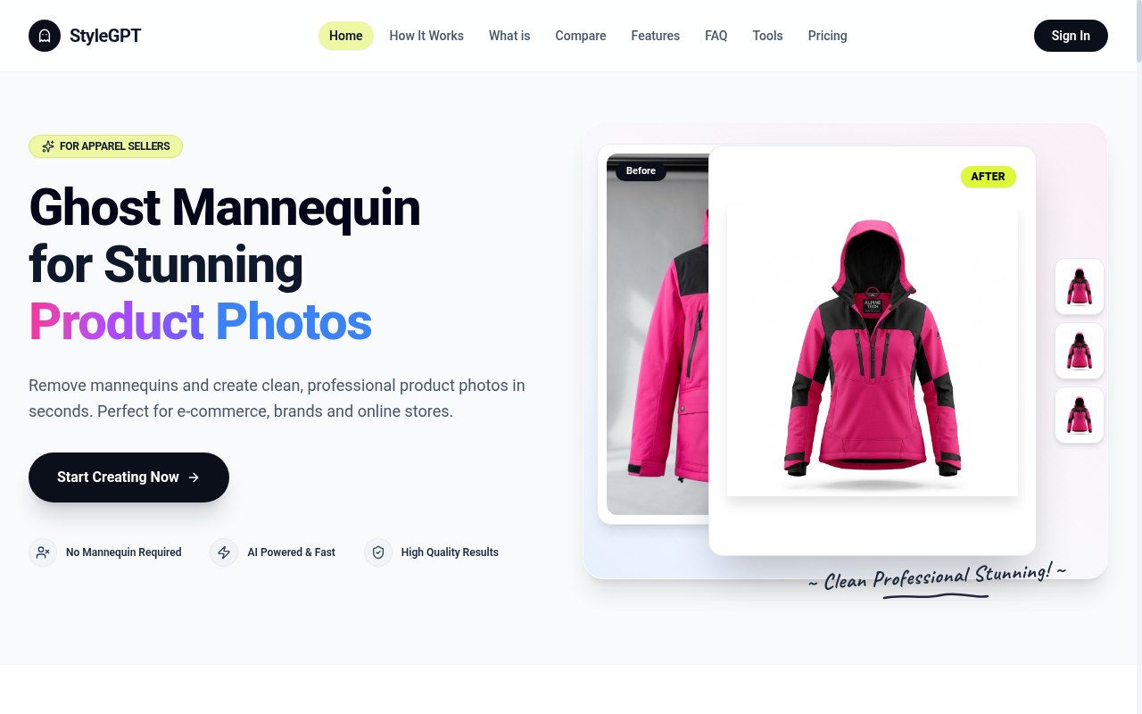 StyleGPT – AI Ghost Mannequin Apparel Product Photo Studio preview