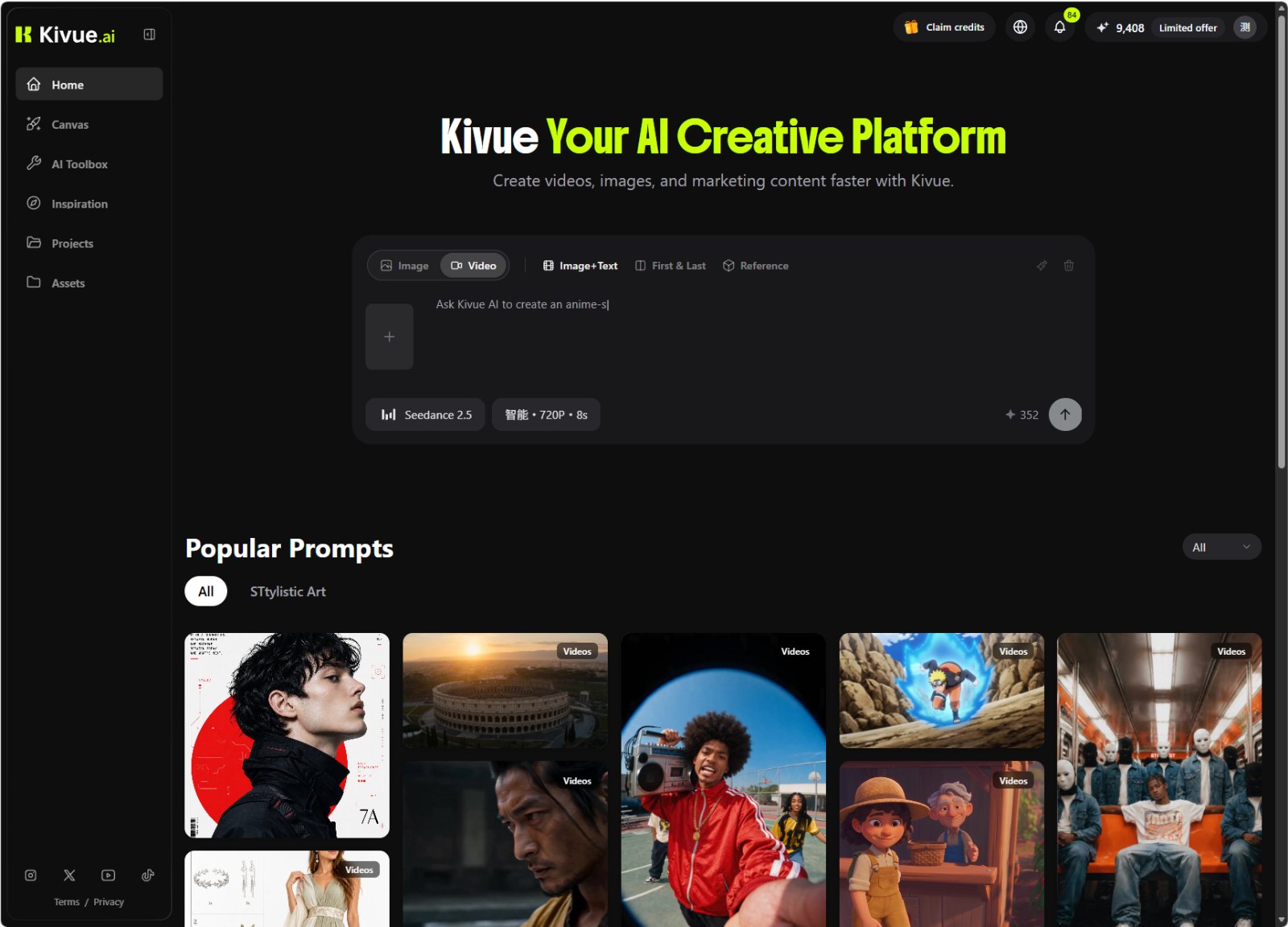 Kivue AI - Free AI Image Editor & Video Generator with Canvas Workflow preview